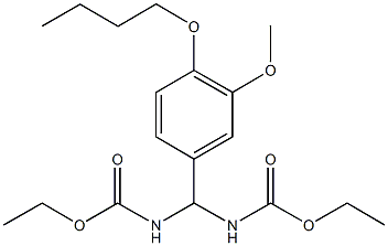 ethyl (4-butoxy-3-methoxyphenyl)[(ethoxycarbonyl)amino]methylcarbamate Struktur