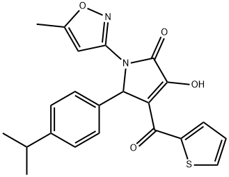 3-hydroxy-5-(4-isopropylphenyl)-1-(5-methyl-3-isoxazolyl)-4-(2-thienylcarbonyl)-1,5-dihydro-2H-pyrrol-2-one Struktur