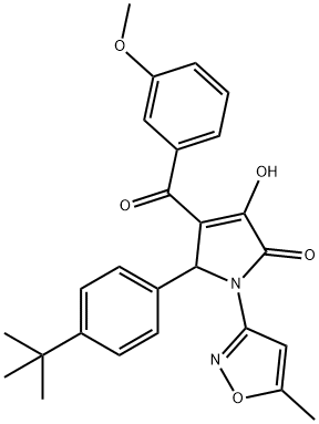 5-(4-tert-butylphenyl)-3-hydroxy-4-(3-methoxybenzoyl)-1-(5-methyl-3-isoxazolyl)-1,5-dihydro-2H-pyrrol-2-one Struktur