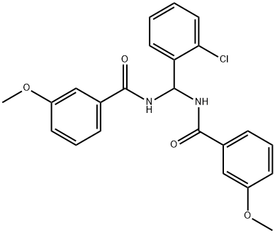 N-{(2-chlorophenyl)[(3-methoxybenzoyl)amino]methyl}-3-methoxybenzamide Struktur