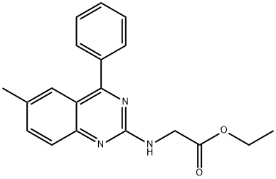 ethyl [(6-methyl-4-phenyl-2-quinazolinyl)amino]acetate Struktur