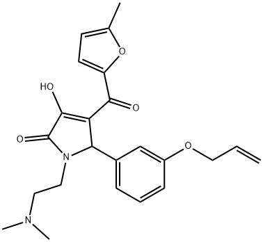 5-[3-(allyloxy)phenyl]-1-[2-(dimethylamino)ethyl]-3-hydroxy-4-(5-methyl-2-furoyl)-1,5-dihydro-2H-pyrrol-2-one Struktur