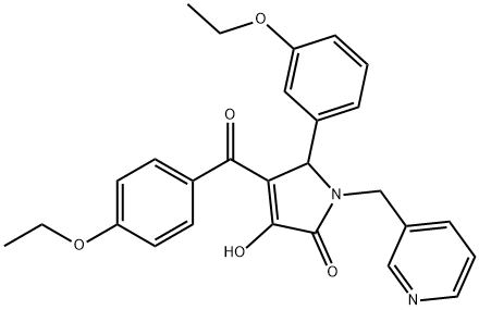 4-(4-ethoxybenzoyl)-5-(3-ethoxyphenyl)-3-hydroxy-1-(3-pyridinylmethyl)-1,5-dihydro-2H-pyrrol-2-one Struktur