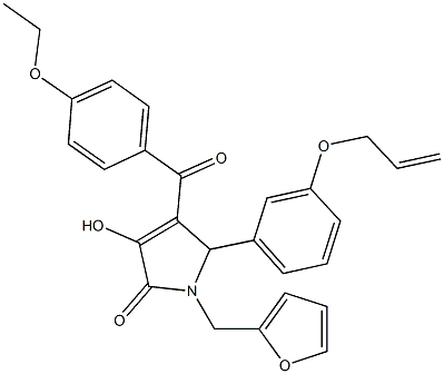 5-[3-(allyloxy)phenyl]-4-(4-ethoxybenzoyl)-1-(2-furylmethyl)-3-hydroxy-1,5-dihydro-2H-pyrrol-2-one Struktur