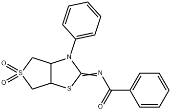 N-(5,5-dioxido-3-phenyltetrahydrothieno[3,4-d][1,3]thiazol-2(3H)-ylidene)benzamide Struktur