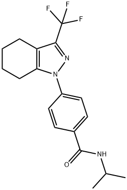 N-isopropyl-4-[3-(trifluoromethyl)-4,5,6,7-tetrahydro-1H-indazol-1-yl]benzamide Struktur