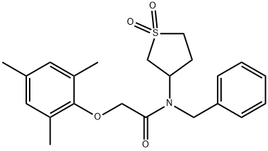 N-benzyl-N-(1,1-dioxidotetrahydro-3-thienyl)-2-(mesityloxy)acetamide Struktur