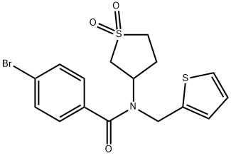 4-bromo-N-(1,1-dioxidotetrahydro-3-thienyl)-N-(2-thienylmethyl)benzamide Struktur