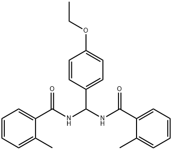 N-{(4-ethoxyphenyl)[(2-methylbenzoyl)amino]methyl}-2-methylbenzamide Struktur