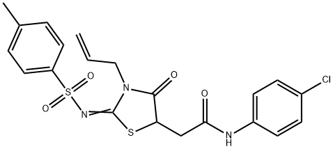 2-(3-allyl-2-{[(4-methylphenyl)sulfonyl]imino}-4-oxo-1,3-thiazolidin-5-yl)-N-(4-chlorophenyl)acetamide Struktur