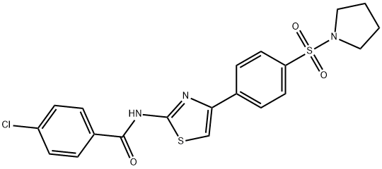 4-chloro-N-{4-[4-(1-pyrrolidinylsulfonyl)phenyl]-1,3-thiazol-2-yl}benzamide Struktur