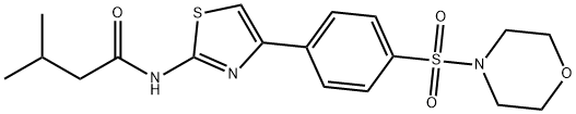 3-methyl-N-{4-[4-(4-morpholinylsulfonyl)phenyl]-1,3-thiazol-2-yl}butanamide Struktur