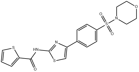 N-{4-[4-(4-morpholinylsulfonyl)phenyl]-1,3-thiazol-2-yl}-2-thiophenecarboxamide Struktur