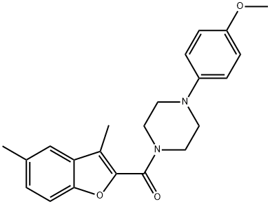 4-{4-[(3,5-dimethyl-1-benzofuran-2-yl)carbonyl]-1-piperazinyl}phenyl methyl ether Struktur