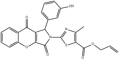 allyl2-(1-(3-hydroxyphenyl)-3,9-dioxo-3,9-dihydrochromeno[2,3-c]pyrrol-2(1H)-yl)-4-methyl-1,3-thiazole-5-carboxylate Struktur