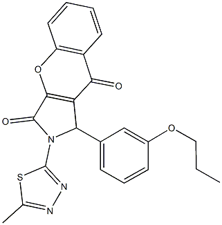 2-(5-methyl-1,3,4-thiadiazol-2-yl)-1-(3-propoxyphenyl)-1,2-dihydrochromeno[2,3-c]pyrrole-3,9-dione Struktur