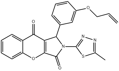 1-[3-(allyloxy)phenyl]-2-(5-methyl-1,3,4-thiadiazol-2-yl)-1,2-dihydrochromeno[2,3-c]pyrrole-3,9-dione Struktur