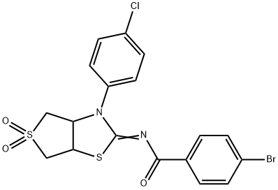 4-bromo-N-(3-(4-chlorophenyl)-5,5-dioxidotetrahydrothieno[3,4-d][1,3]thiazol-2(3H)-ylidene)benzamide Struktur