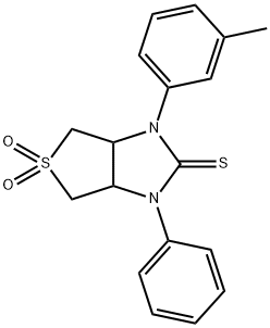 1-(3-methylphenyl)-3-phenyltetrahydro-1H-thieno[3,4-d]imidazole-2(3H)-thione 5,5-dioxide Struktur