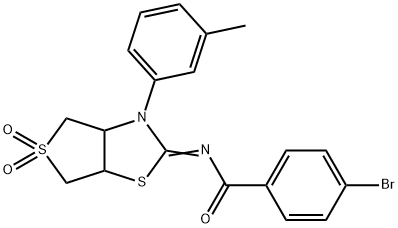 4-bromo-N-(3-(3-methylphenyl)-5,5-dioxidotetrahydrothieno[3,4-d][1,3]thiazol-2(3H)-ylidene)benzamide Struktur