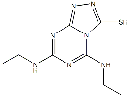 5,7-bis(ethylamino)[1,2,4]triazolo[4,3-a][1,3,5]triazin-3-yl hydrosulfide Struktur