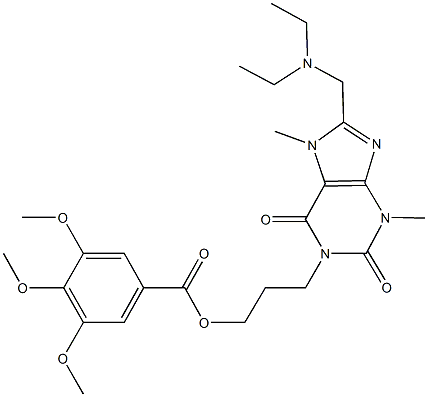 3-{8-[(diethylamino)methyl]-3,7-dimethyl-2,6-dioxo-2,3,6,7-tetrahydro-1H-purin-1-yl}propyl 3,4,5-trimethoxybenzoate Struktur