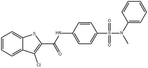 3-chloro-N-{4-[(methylanilino)sulfonyl]phenyl}-1-benzothiophene-2-carboxamide Struktur