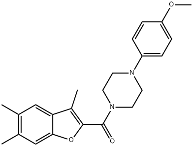 methyl4-{4-[(3,5,6-trimethyl-1-benzofuran-2-yl)carbonyl]-1-piperazinyl}phenylether Struktur