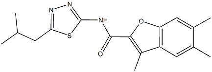 N-(5-isobutyl-1,3,4-thiadiazol-2-yl)-3,5,6-trimethyl-1-benzofuran-2-carboxamide Struktur