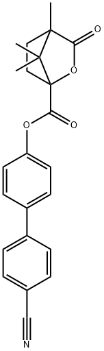 4'-cyano[1,1'-biphenyl]-4-yl 4,7,7-trimethyl-3-oxo-2-oxabicyclo[2.2.1]heptane-1-carboxylate Struktur