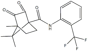 4,7,7-trimethyl-2,3-dioxo-N-[2-(trifluoromethyl)phenyl]bicyclo[2.2.1]heptane-1-carboxamide Struktur