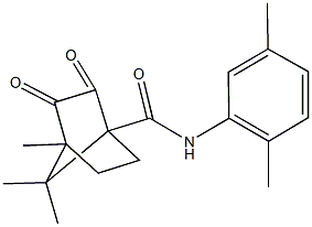 N-(2,5-dimethylphenyl)-4,7,7-trimethyl-2,3-dioxobicyclo[2.2.1]heptane-1-carboxamide Struktur