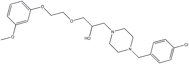 1-[4-(4-chlorobenzyl)-1-piperazinyl]-3-[2-(3-methoxyphenoxy)ethoxy]-2-propanol Struktur