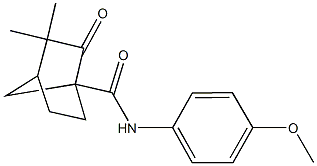 N-(4-methoxyphenyl)-3,3-dimethyl-2-oxobicyclo[2.2.1]heptane-1-carboxamide Struktur