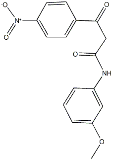 3-{4-nitrophenyl}-N-(3-methoxyphenyl)-3-oxopropanamide Struktur