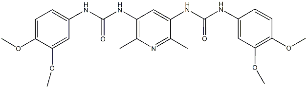 N-(5-{[(3,4-dimethoxyanilino)carbonyl]amino}-2,6-dimethyl-3-pyridinyl)-N'-(3,4-dimethoxyphenyl)urea Struktur