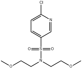 6-chloro-N,N-bis(2-methoxyethyl)-3-pyridinesulfonamide Struktur