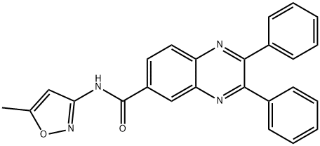 N-(5-methyl-3-isoxazolyl)-2,3-diphenyl-6-quinoxalinecarboxamide Struktur