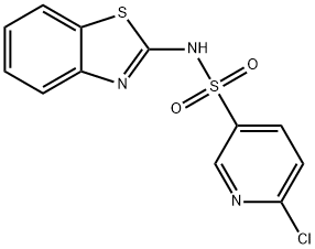 N-(1,3-benzothiazol-2-yl)-6-chloro-3-pyridinesulfonamide Struktur