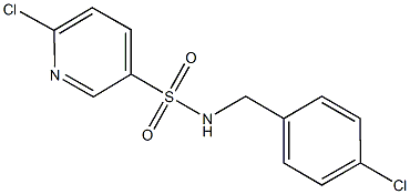 6-chloro-N-(4-chlorobenzyl)-3-pyridinesulfonamide Struktur