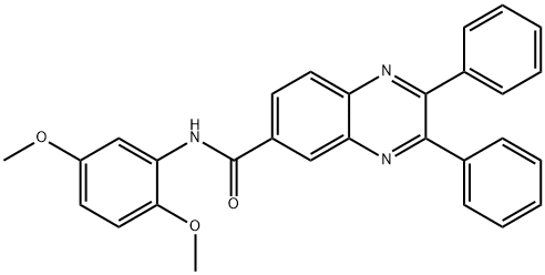 N-(2,5-dimethoxyphenyl)-2,3-diphenyl-6-quinoxalinecarboxamide Struktur