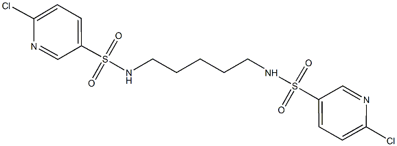 6-chloro-N-(5-{[(6-chloro-3-pyridinyl)sulfonyl]amino}pentyl)-3-pyridinesulfonamide Struktur