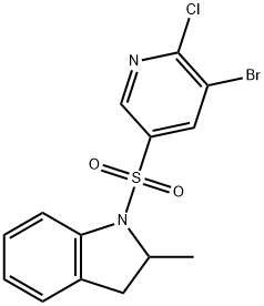 1-[(5-bromo-6-chloro-3-pyridinyl)sulfonyl]-2-methylindoline Struktur