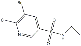 5-bromo-6-chloro-N-ethyl-3-pyridinesulfonamide Struktur