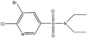 5-bromo-6-chloro-N,N-diethyl-3-pyridinesulfonamide Struktur