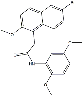 2-(6-bromo-2-methoxy-1-naphthyl)-N-(2,5-dimethoxyphenyl)acetamide Struktur