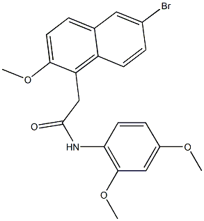 2-(6-bromo-2-methoxy-1-naphthyl)-N-(2,4-dimethoxyphenyl)acetamide Struktur