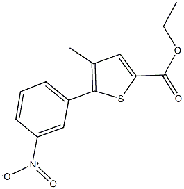 ethyl 5-{3-nitrophenyl}-4-methyl-2-thiophenecarboxylate Struktur