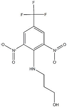 3-[2,6-bisnitro-4-(trifluoromethyl)anilino]-1-propanol Struktur