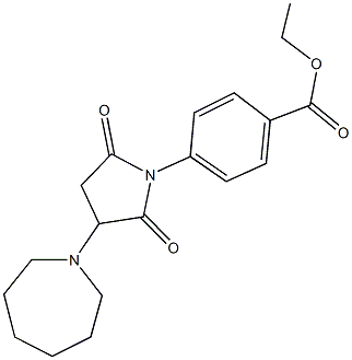 ethyl 4-[3-(1-azepanyl)-2,5-dioxo-1-pyrrolidinyl]benzoate Struktur